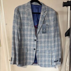 Blue Plaid Men's Blazer